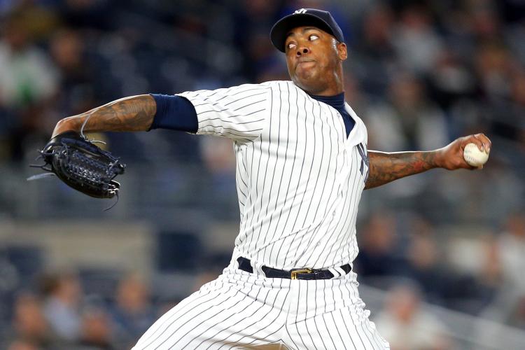 Aroldis+Chapman+became+the+highest+paid+relief+pitcher+in+baseball+history+this+offseason+after+signing+a+5+year%2F86+million+dollar+deal+to+return+to+the+New+York+Yankees.