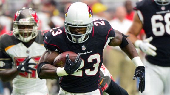 Arizona Cardinals newly acquired running back, Adrian Peterson showed fantasy owners last week that he still has fantasy value. (Via Matt Kartozian/USA TODAY Sports)