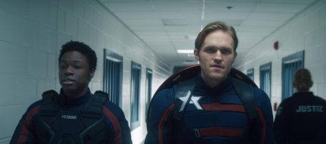 Left: Lemar Hoskins (Cle Bennett) and John Walker (Wyatt Russell) in "The Falcon and The Winter Soldier" Image Credit: Marvel Studios