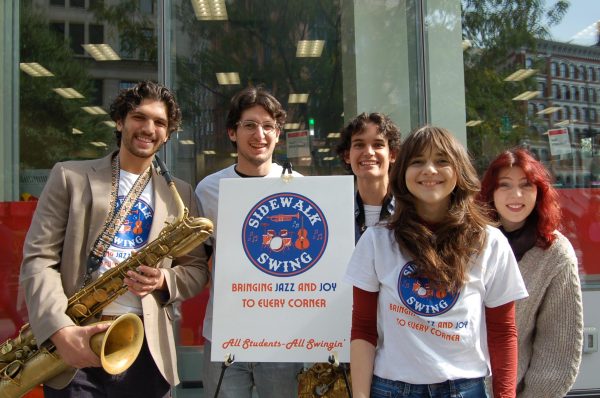 Jazz Students Perform at the First “Sidewalk Swing” Event in New York City